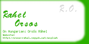 rahel orsos business card